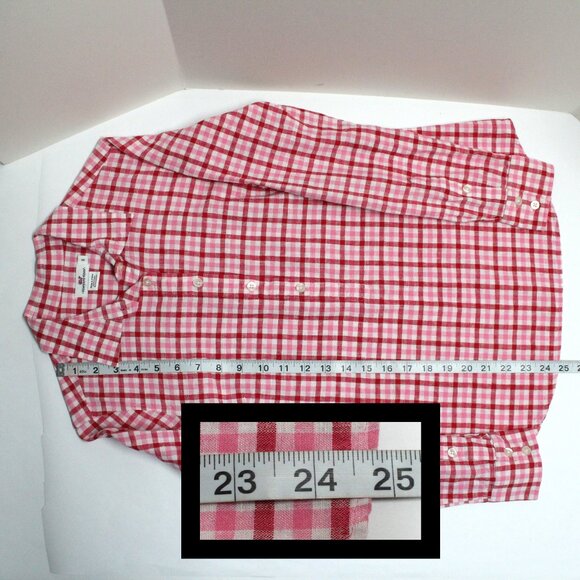 Vineyard Vines Size 0 Women's Long Sleeve Plaid 1/2 Button Front Blouse or Shirt - Picture 8 of 12